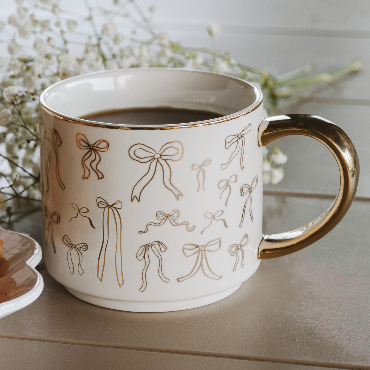 Gold Bows Coffee Mug - Spring Decor & Gifts