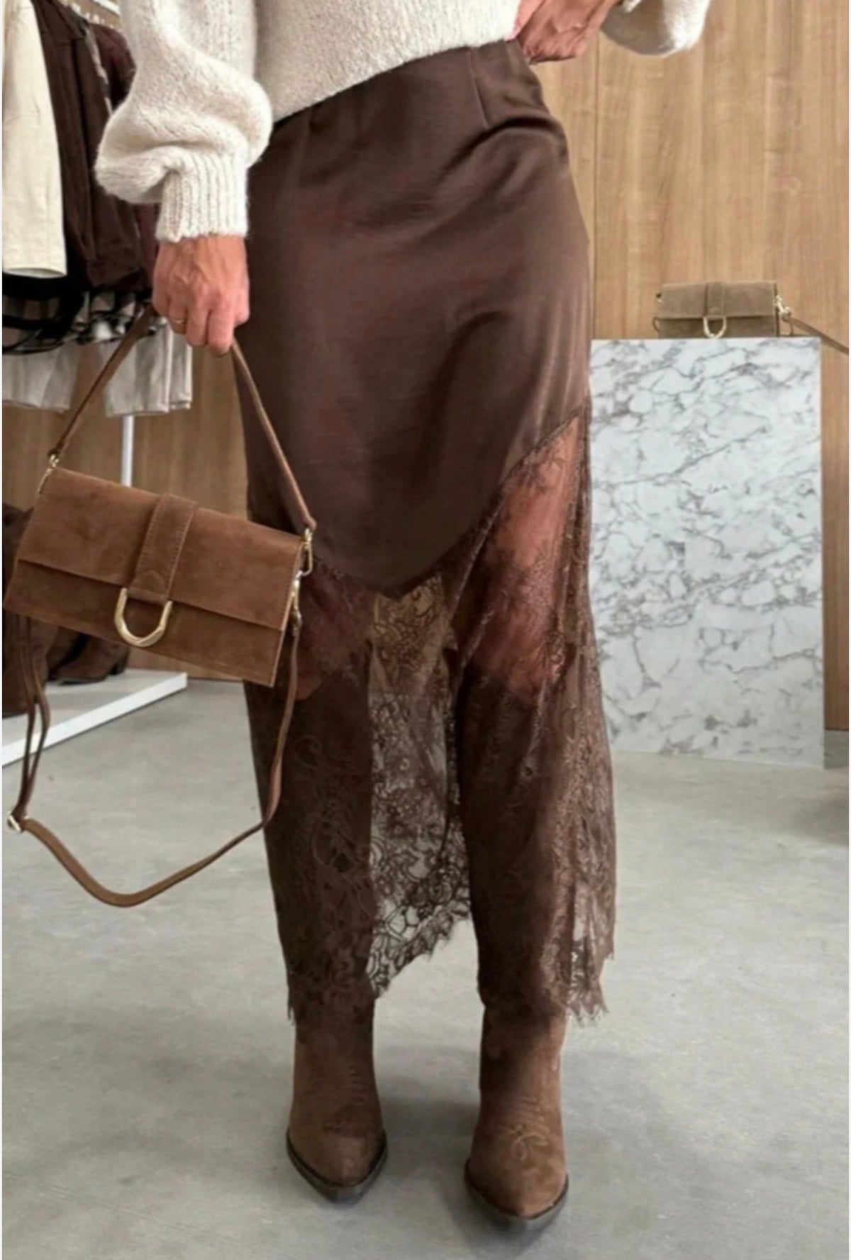 Satin & Lace Skirt