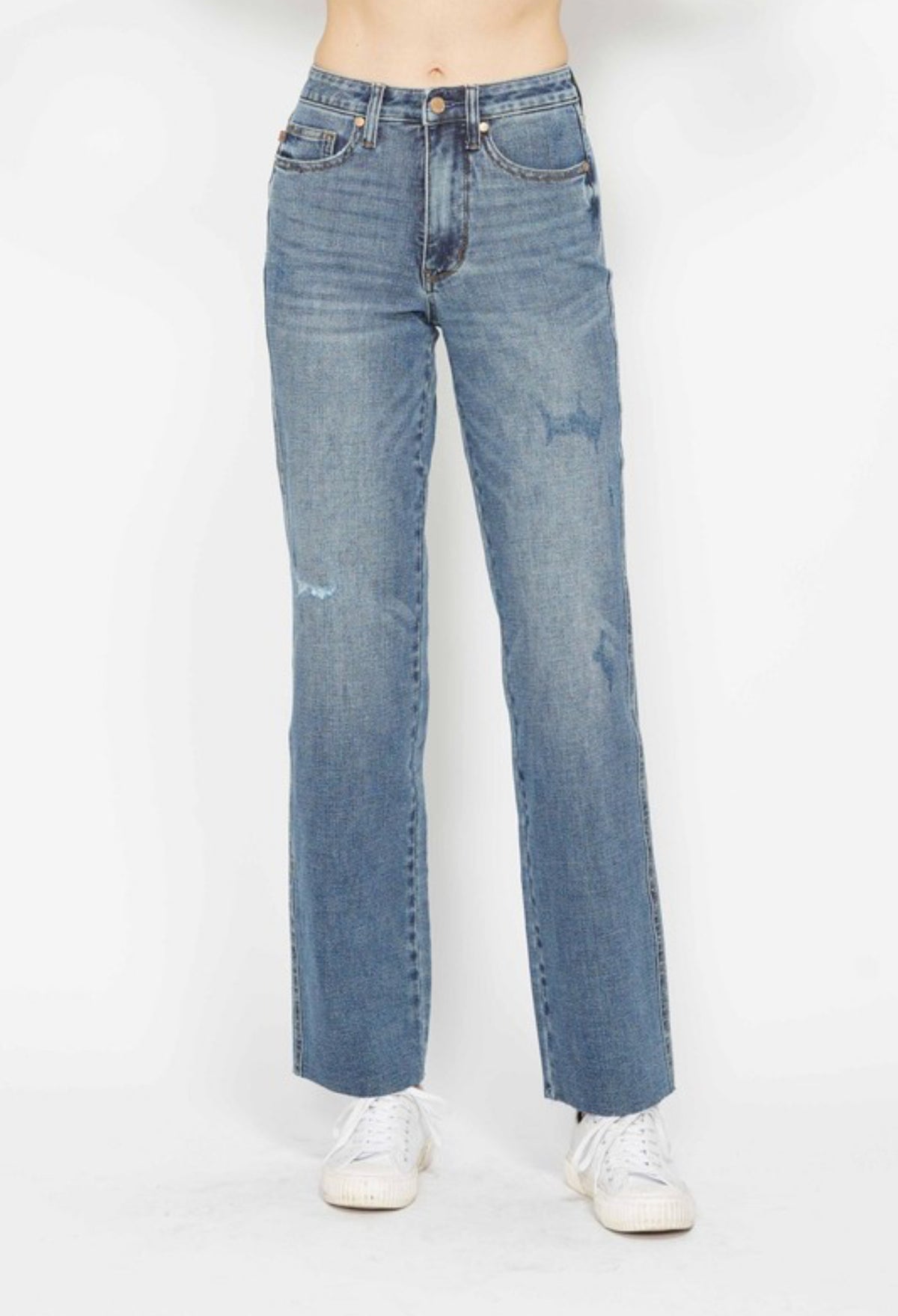 Judy Blues Raw Hem Straight